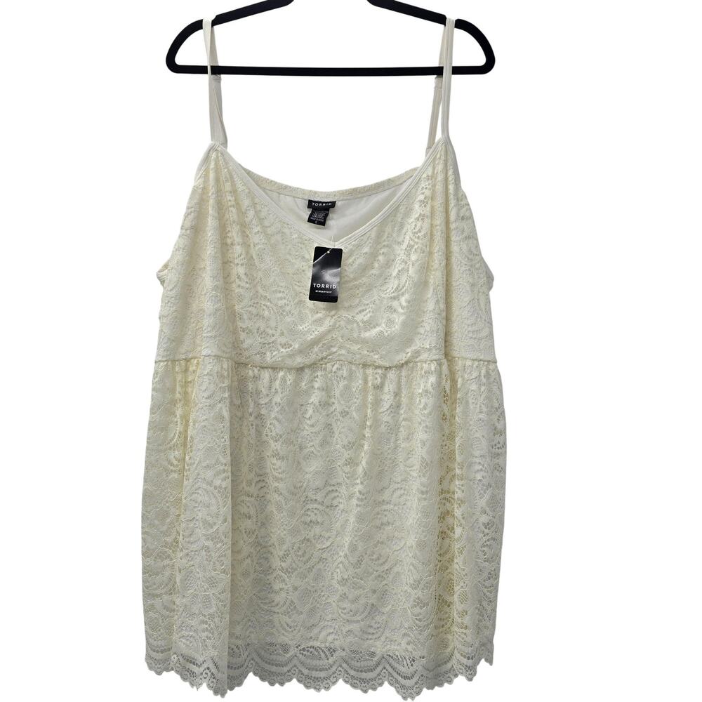Torrid White Lace Babydoll Cami Tank Plus Size 6X